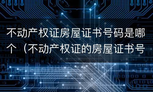 不动产权证房屋证书号码是哪个（不动产权证的房屋证书号码）