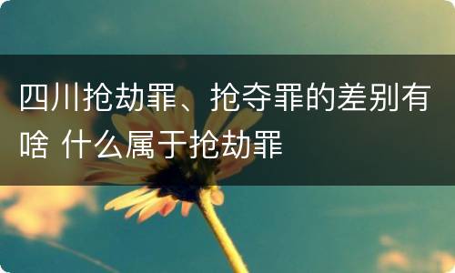 四川抢劫罪、抢夺罪的差别有啥 什么属于抢劫罪