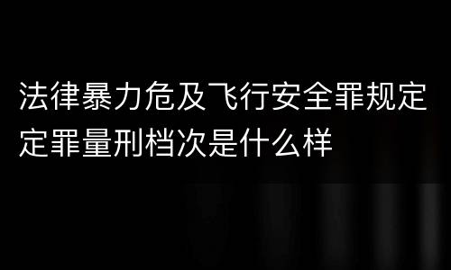 法律暴力危及飞行安全罪规定定罪量刑档次是什么样