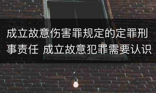 成立故意伤害罪规定的定罪刑事责任 成立故意犯罪需要认识到哪些客观事实