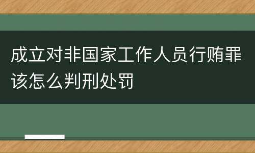 成立对非国家工作人员行贿罪该怎么判刑处罚