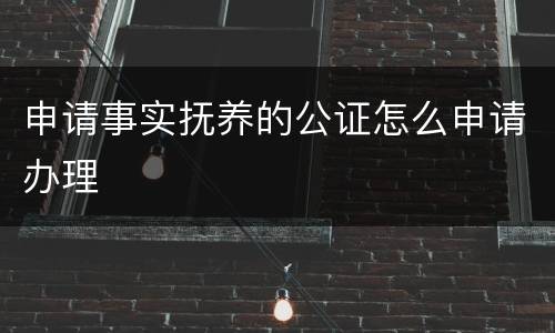 申请事实抚养的公证怎么申请办理