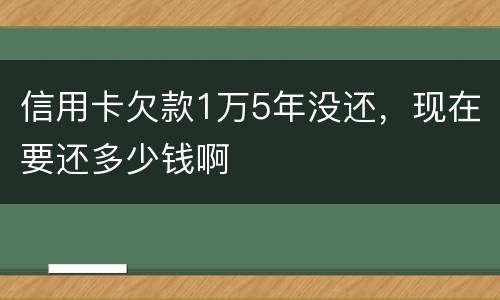 信用卡欠款1万5年没还，现在要还多少钱啊