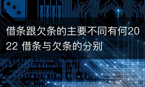 借条跟欠条的主要不同有何2022 借条与欠条的分别