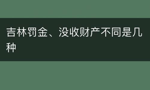 吉林罚金、没收财产不同是几种