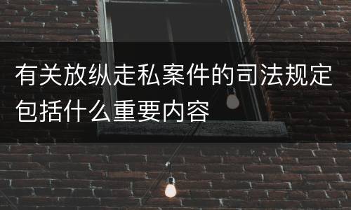 有关放纵走私案件的司法规定包括什么重要内容