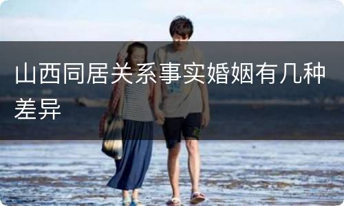 山西同居关系事实婚姻有几种差异