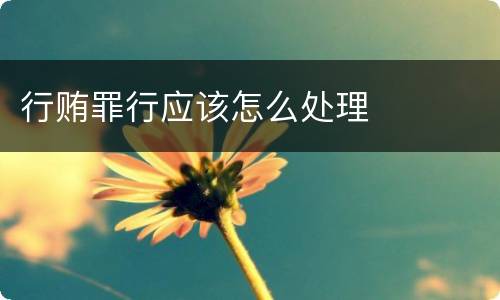 行贿罪行应该怎么处理