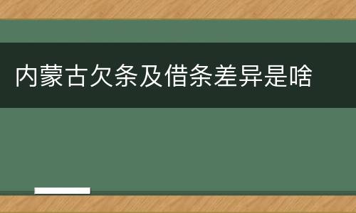 内蒙古欠条及借条差异是啥