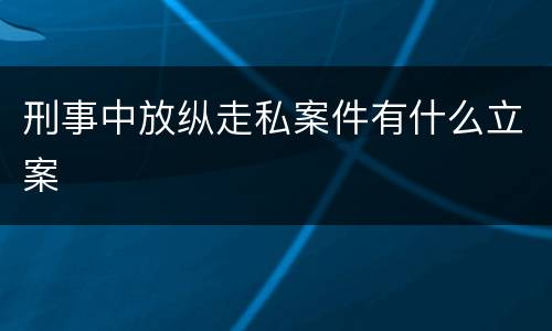 刑事中放纵走私案件有什么立案