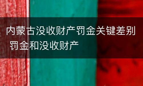 内蒙古没收财产罚金关键差别 罚金和没收财产