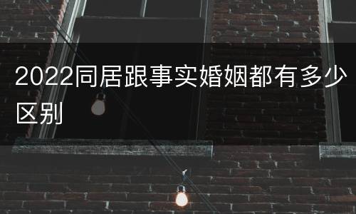 2022同居跟事实婚姻都有多少区别
