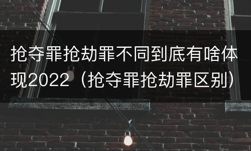 抢夺罪抢劫罪不同到底有啥体现2022（抢夺罪抢劫罪区别）