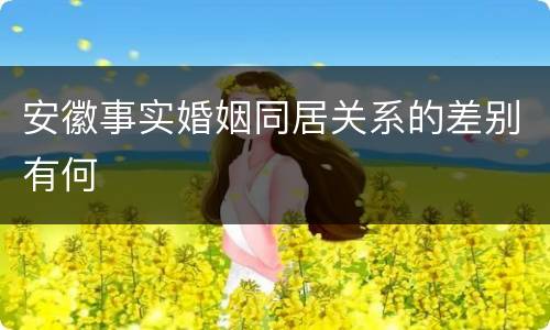 安徽事实婚姻同居关系的差别有何