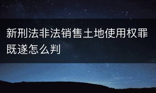 新刑法非法销售土地使用权罪既遂怎么判