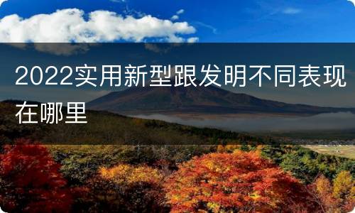 2022实用新型跟发明不同表现在哪里