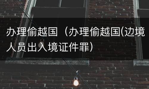 办理偷越国（办理偷越国(边境人员出入境证件罪）