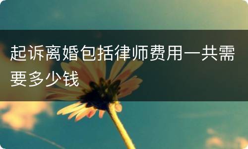起诉离婚包括律师费用一共需要多少钱