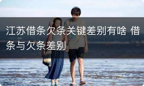 江苏借条欠条关键差别有啥 借条与欠条差别