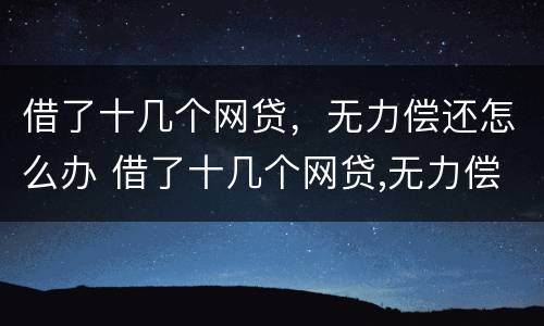 借了十几个网贷，无力偿还怎么办 借了十几个网贷,无力偿还怎么办呢