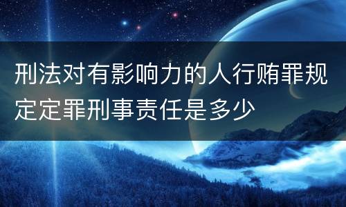 刑法对有影响力的人行贿罪规定定罪刑事责任是多少