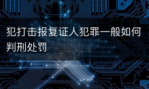 犯打击报复证人犯罪一般如何判刑处罚