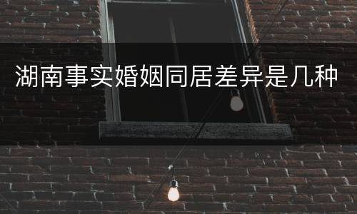湖南事实婚姻同居差异是几种