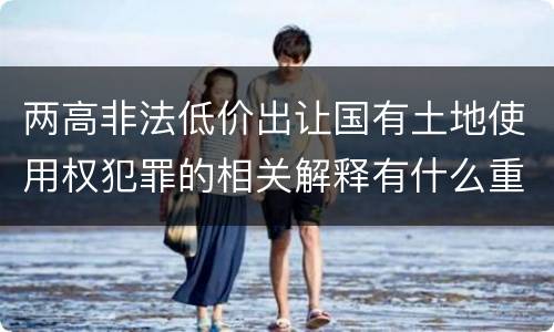 两高非法低价出让国有土地使用权犯罪的相关解释有什么重要内容