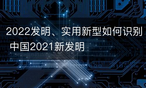 2022发明、实用新型如何识别 中国2021新发明