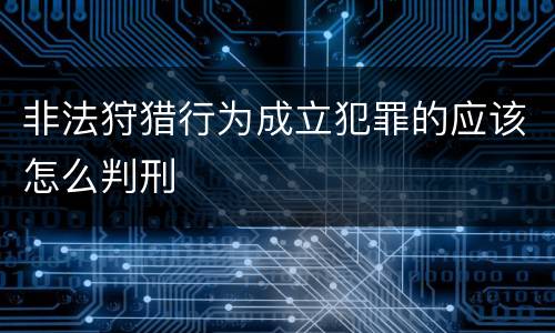 非法狩猎行为成立犯罪的应该怎么判刑