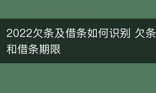 2022欠条及借条如何识别 欠条和借条期限