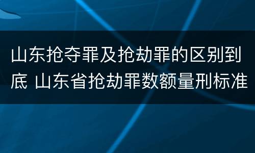山东抢夺罪及抢劫罪的区别到底 山东省抢劫罪数额量刑标准