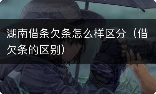 湖南借条欠条怎么样区分（借欠条的区别）
