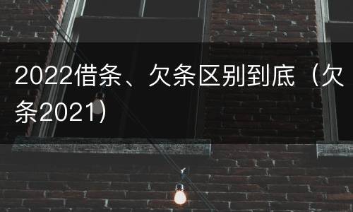 2022借条、欠条区别到底（欠条2021）