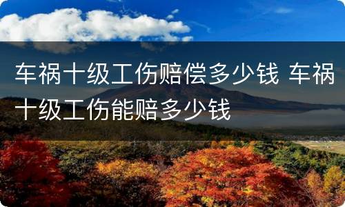车祸十级工伤赔偿多少钱 车祸十级工伤能赔多少钱