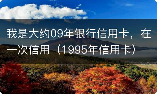 我是大约09年银行信用卡，在一次信用（1995年信用卡）