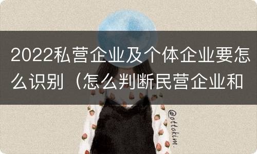 2022私营企业及个体企业要怎么识别（怎么判断民营企业和私营企业）