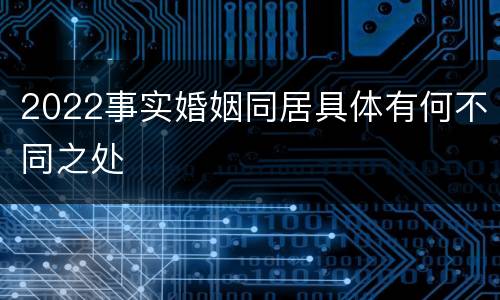 2022事实婚姻同居具体有何不同之处