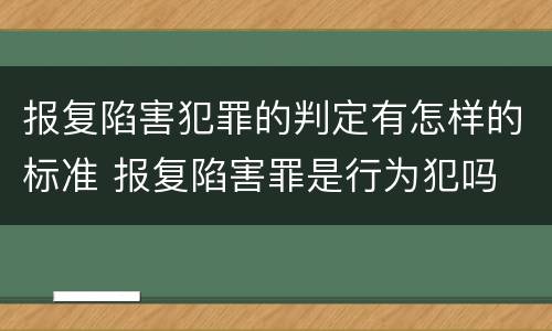 报复陷害犯罪的判定有怎样的标准 报复陷害罪是行为犯吗