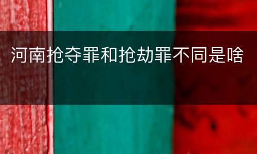 河南抢夺罪和抢劫罪不同是啥