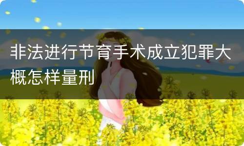 非法进行节育手术成立犯罪大概怎样量刑