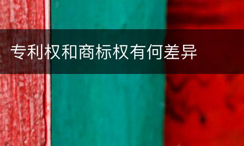 专利权和商标权有何差异