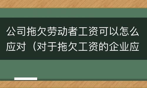 公司拖欠劳动者工资可以怎么应对（对于拖欠工资的企业应该怎么处理）