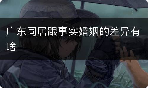 广东同居跟事实婚姻的差异有啥