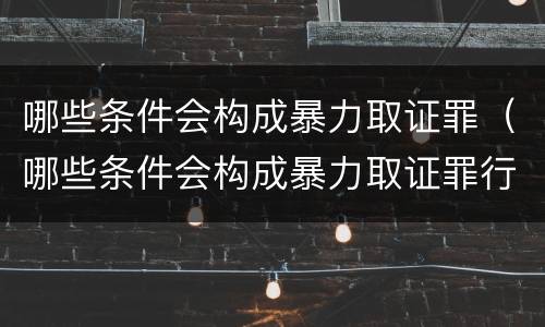 哪些条件会构成暴力取证罪（哪些条件会构成暴力取证罪行）