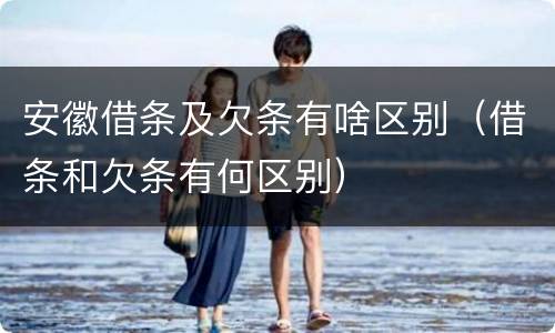 安徽借条及欠条有啥区别（借条和欠条有何区别）