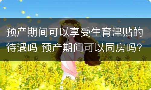 预产期间可以享受生育津贴的待遇吗 预产期间可以同房吗?