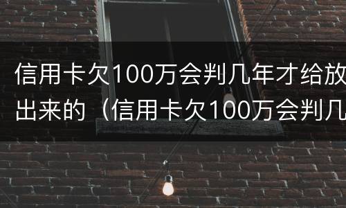 信用卡欠100万会判几年才给放出来的（信用卡欠100万会判几年才给放出来的钱）