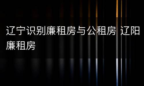 辽宁识别廉租房与公租房 辽阳廉租房