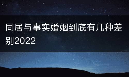 同居与事实婚姻到底有几种差别2022